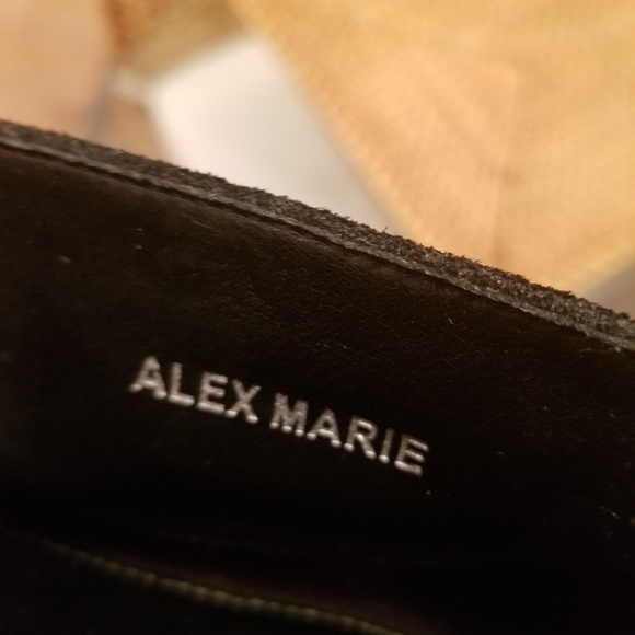 Alex Marie Black Leather Suede Boots - Picture 6 of 8